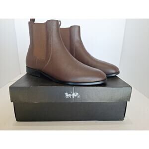 Coach Graham Chelsea Boots Mahogany Brown Leather Men’s 10 D | New in Box